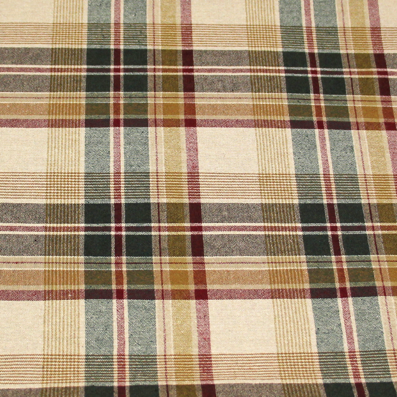 Tissu chemise - Carreaux ton bordeaux & vert