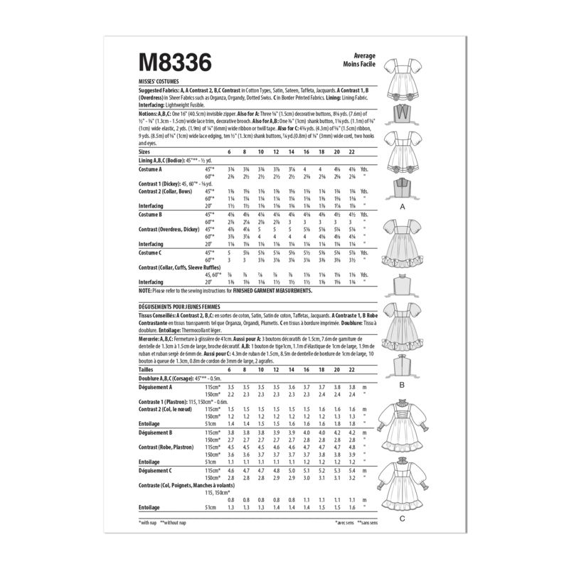 Patron McCall's 8336.A5 - Déguisements