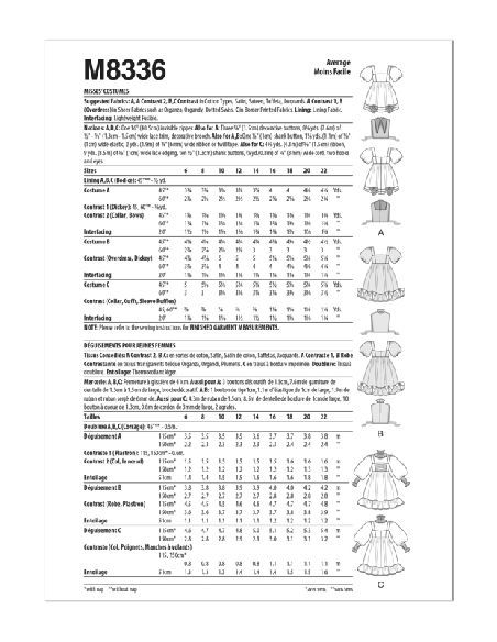 Patron McCall's 8336.A5 - Déguisements
