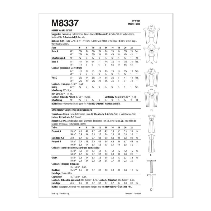 Patron McCall's 8337.A5 - Déguisements