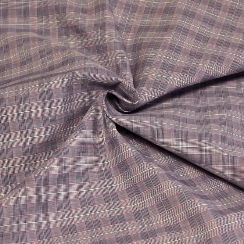 Tissu chemise 100% coton - Carreaux violet