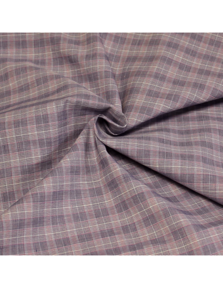 Tissu chemise 100% coton - Carreaux violet