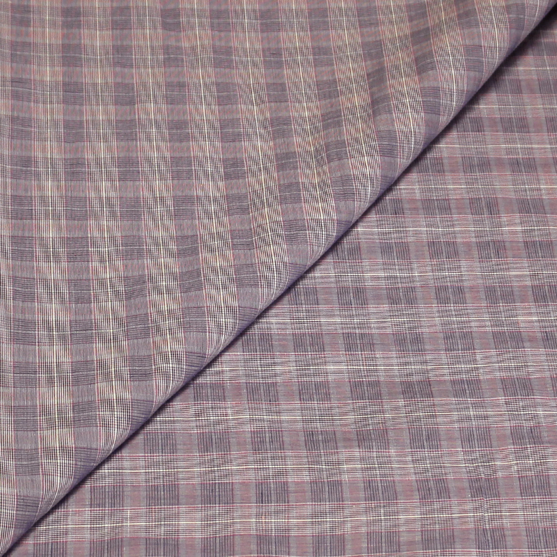 Tissu chemise 100% coton - Carreaux violet