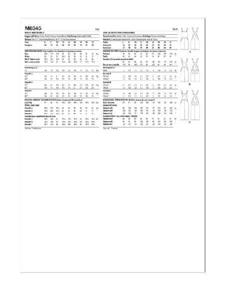 Patron McCall's 8345.A5 - Jupe-salopette