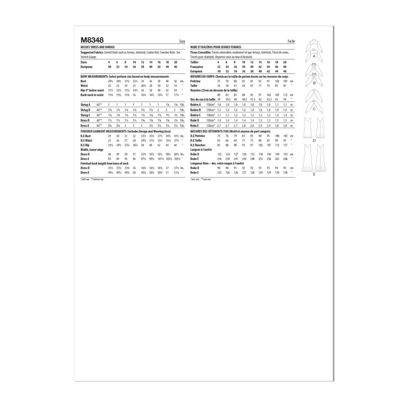 Patron McCall's 8348.AX5 - Robe et boléros
