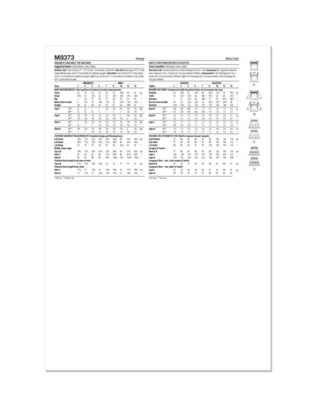 Patron McCall's 8373.CCE - Haut et jupe