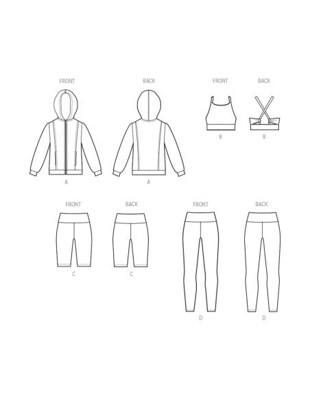 Patron McCall's 8374.A - Veste, haut et collant