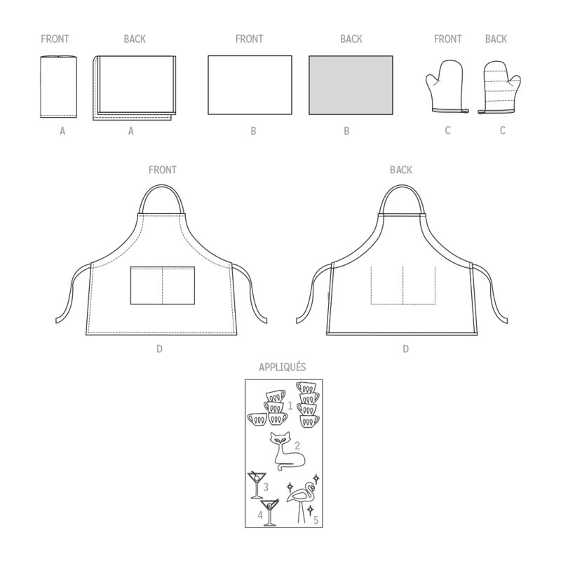 Patron McCall's 8377.OS - Tablier et accessoires pour la cuisine