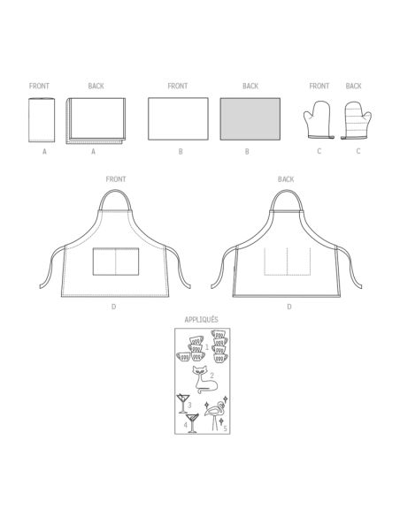 Patron McCall's 8377.OS - Tablier et accessoires pour la cuisine