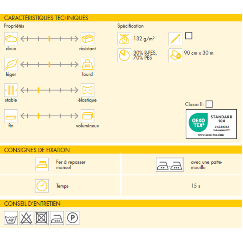 Molleton thermocollant Vlieseline H640