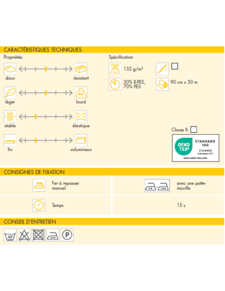 Molleton thermocollant Vlieseline H640