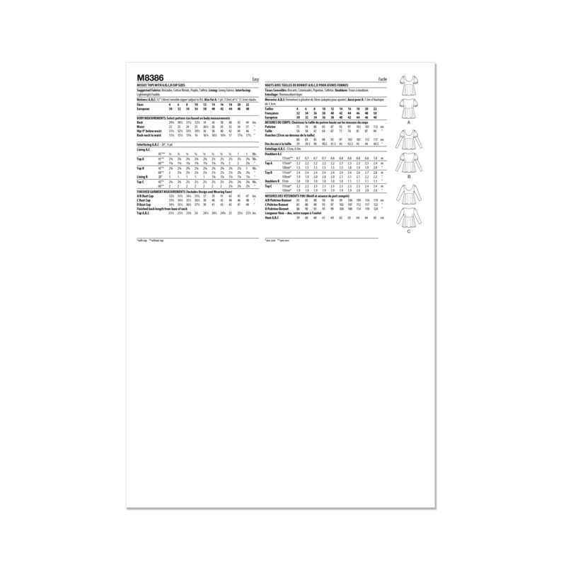 Patron McCall's 8386.D5 - Haut