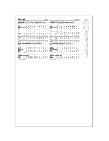 Patron McCall's 8393.AA - Veste, short et pantalon