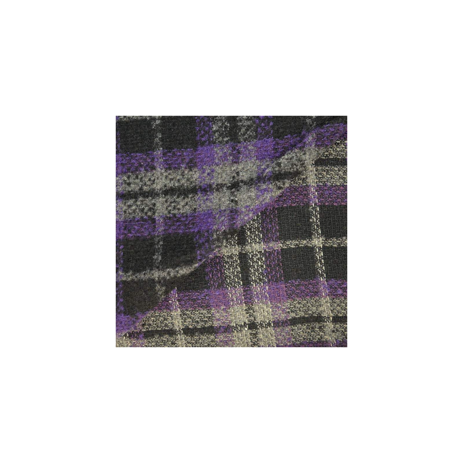 Tweed carreaux laine mélangée violet