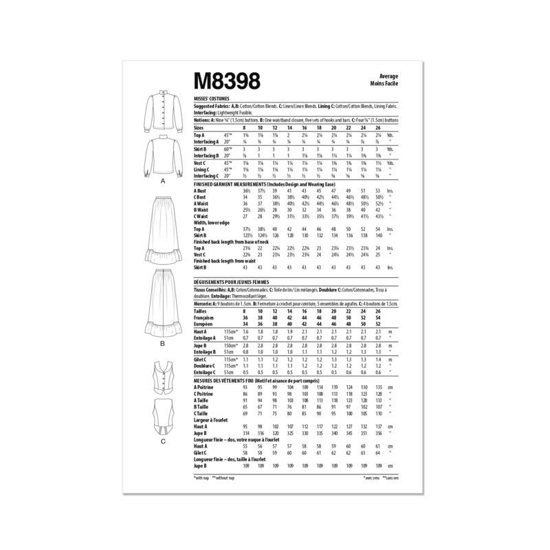 Patron McCall's 8398.K5 - Déguisements