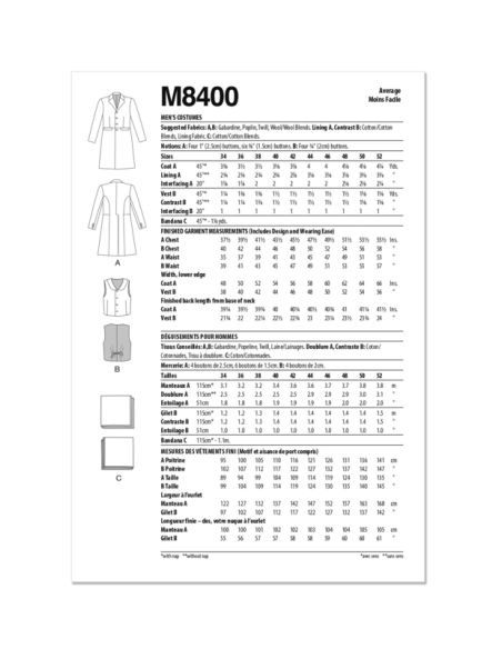 Patron McCall's 8400.AA - Déguisements