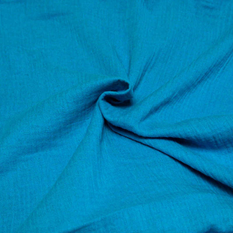 Double gaze 100% coton - Bleu azur