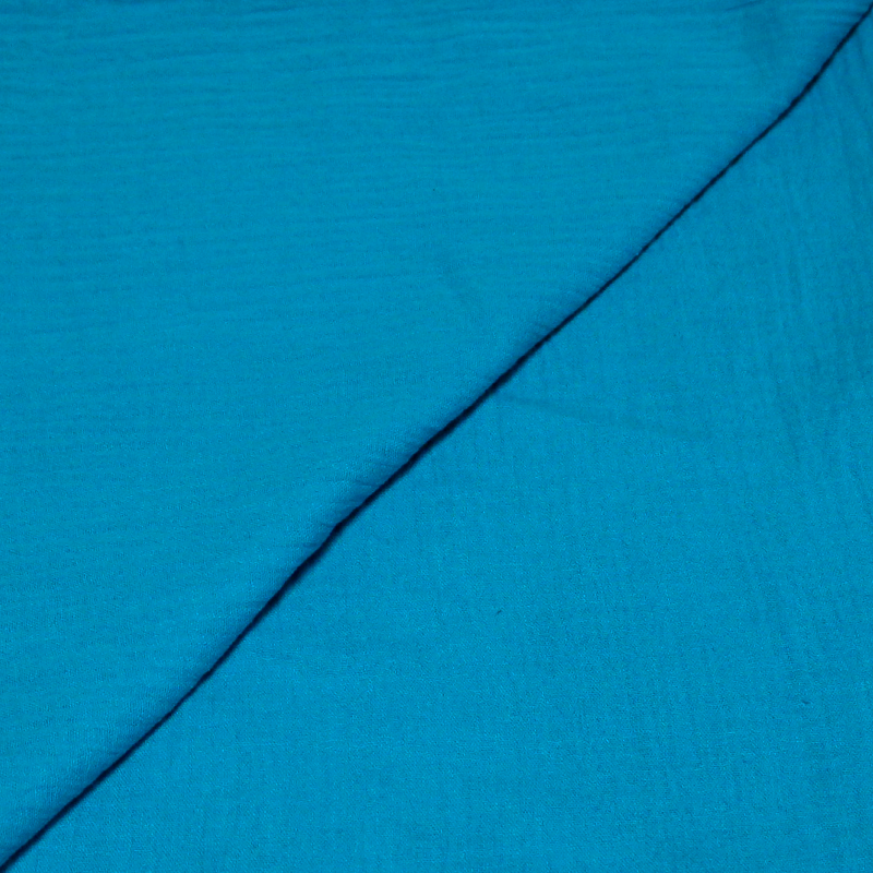 Double gaze 100% coton - Bleu azur