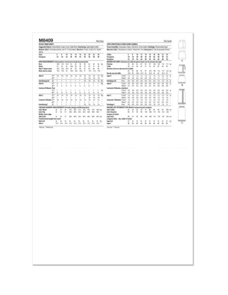 Patron McCall's 8409.H5 - Jupes