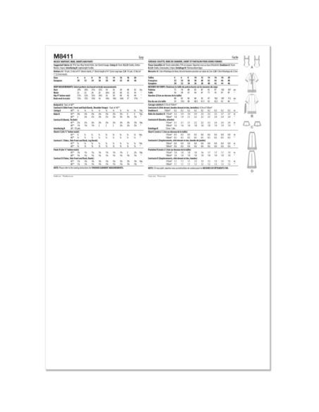 Patron McCall's 8411.D5 - Corsage-culotte, robe de chambre, short et pantalon
