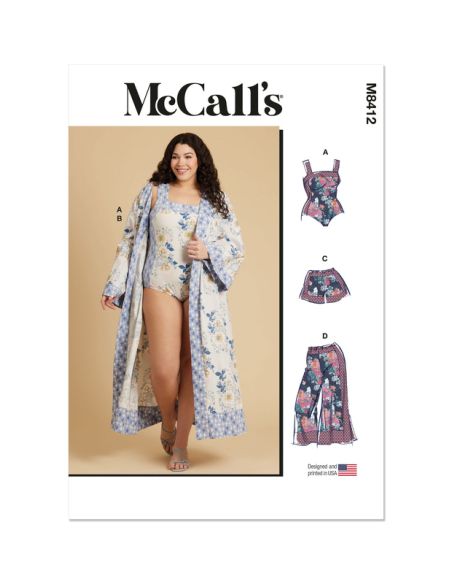 Patron McCall's 8412.W2 - Corsage-culotte, robe de chambre, short et pantalon