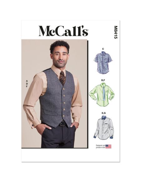 Patron McCall's 8415.AA - Gilet, chemise et accessoires