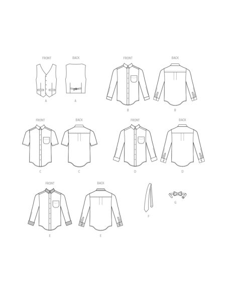 Patron McCall's 8415.AA - Gilet, chemise et accessoires