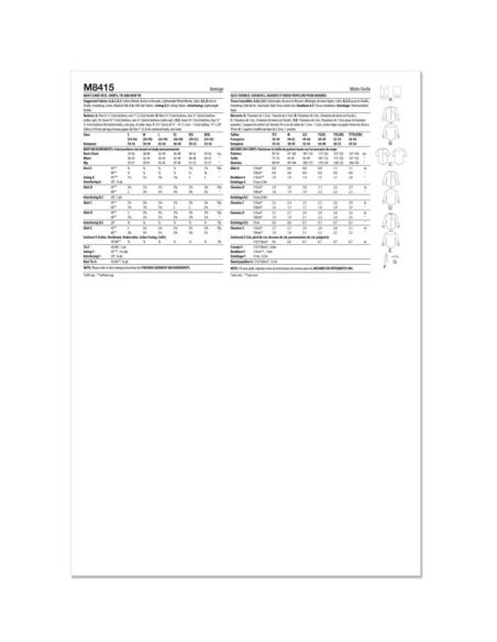 Patron McCall's 8415.AA - Gilet, chemise et accessoires