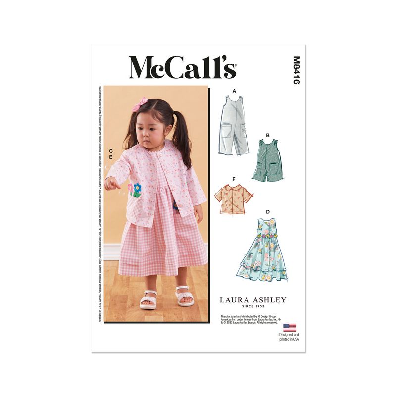 Patron McCall's 8416.CCB - Barboteuse, robe, veste, chemise