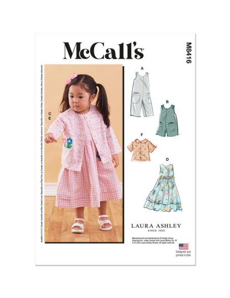 Patron McCall's 8416.CCB - Barboteuse, robe, veste, chemise