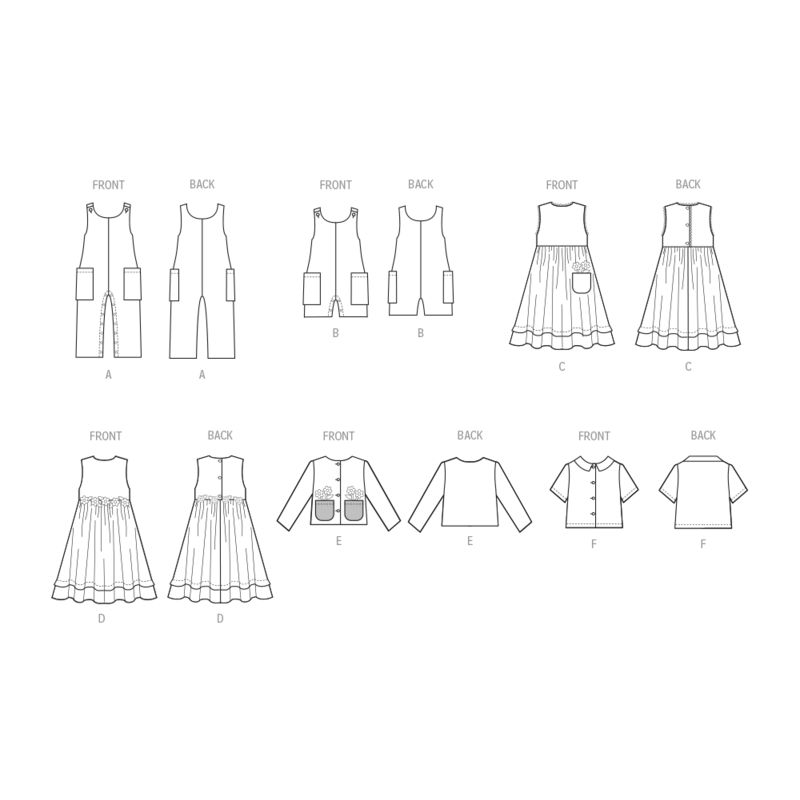 Patron McCall's 8416.CCB - Barboteuse, robe, veste, chemise