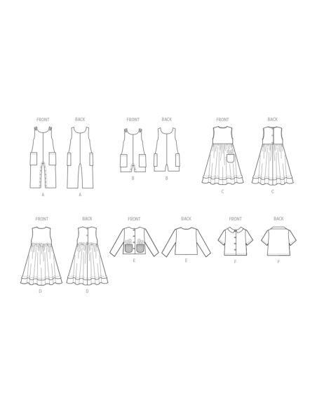 Patron McCall's 8416.CCB - Barboteuse, robe, veste, chemise