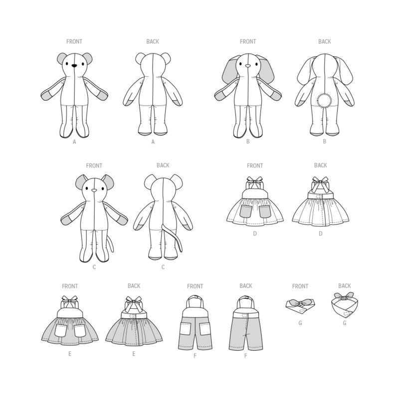 Patron McCall's 8422.OS - Peluches Ours, Lapin et Souris