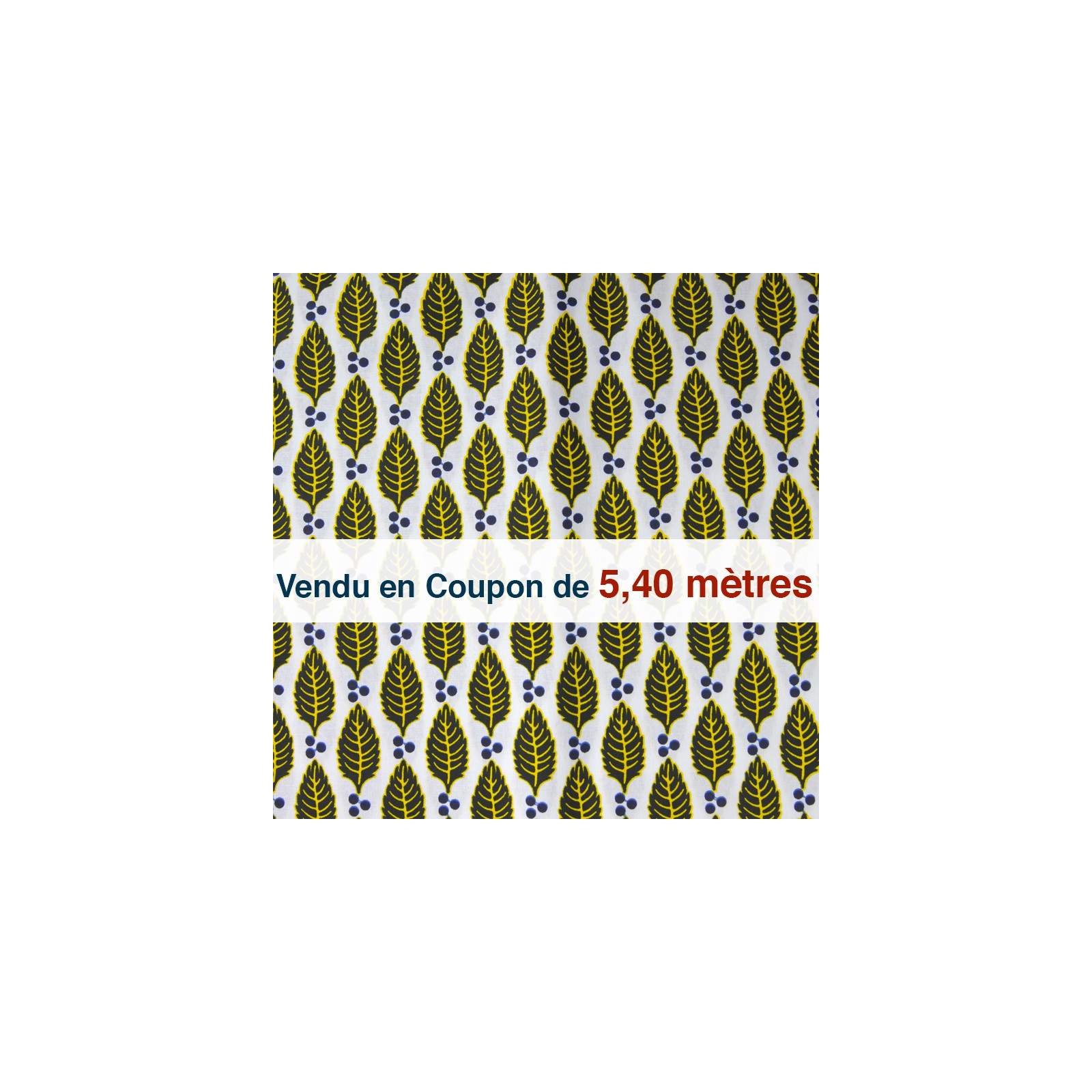 Tissu Africain - Wax Fougères ( coupon de 5,40 mètres)