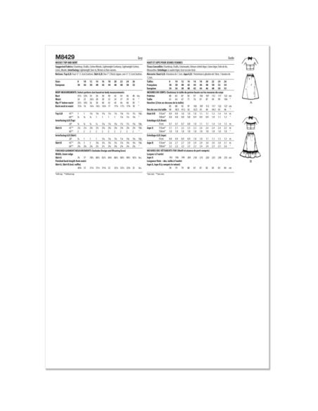 Patron McCall's 8429.K5 - Haut et Jupe