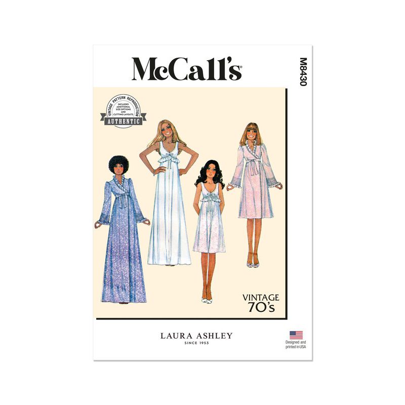 Patron McCall's 8430.A - Robe de Chambre et Chemise de Nuit