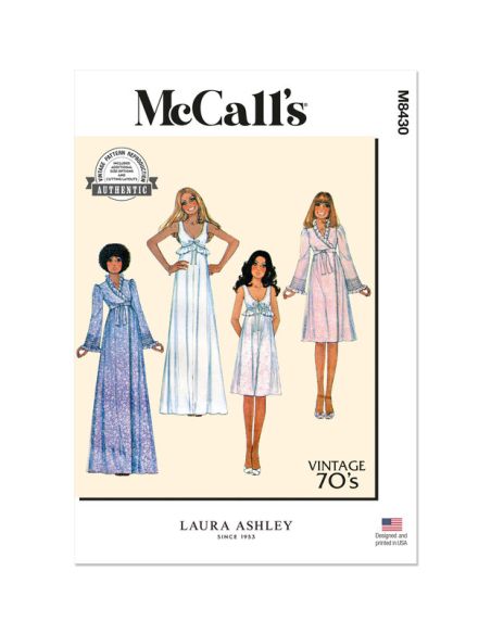 Patron McCall's 8430.A - Robe de Chambre et Chemise de Nuit