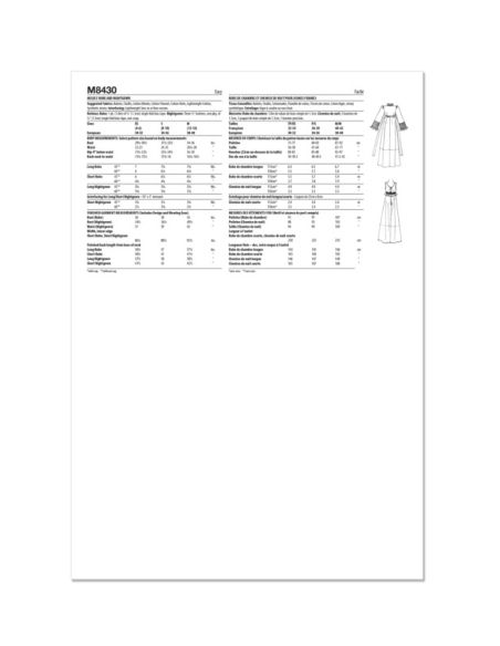 Patron McCall's 8430.A - Robe de Chambre et Chemise de Nuit