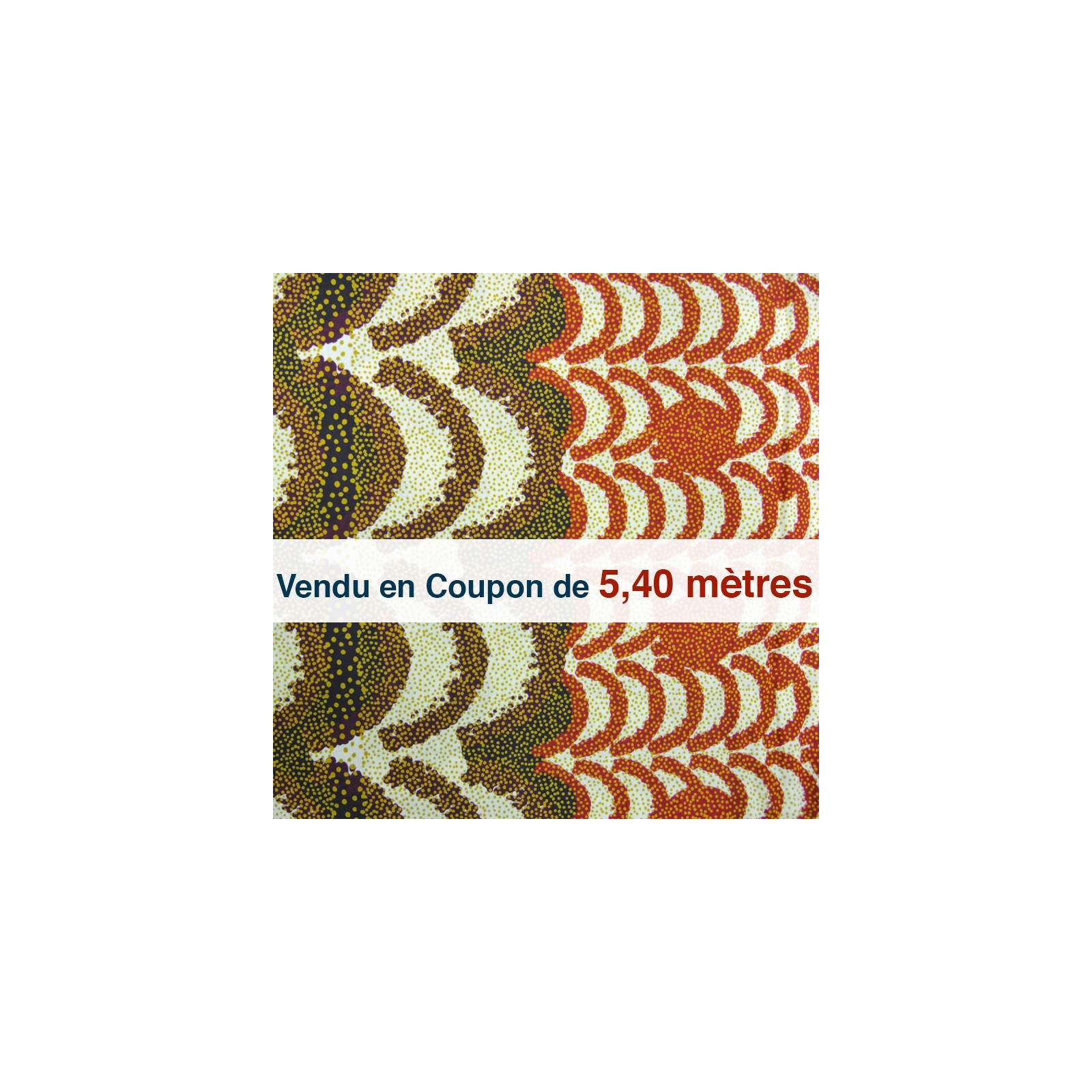 Tissu Africain - Wax demi vague ( coupon de 5,40 mètres)