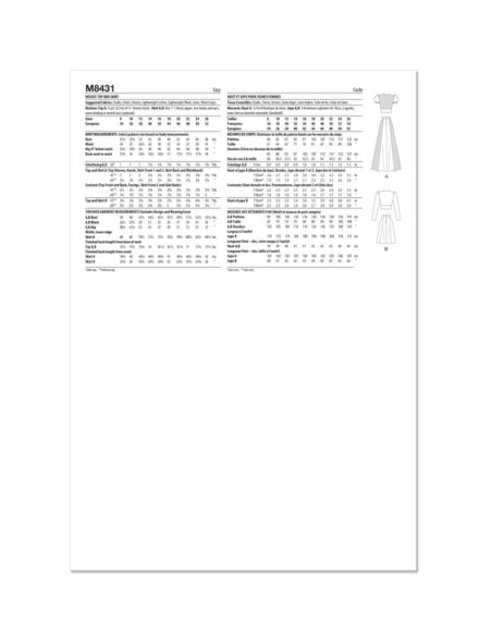 Patron McCall's 8431.K5 - Haut et Jupe