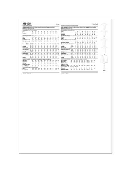 Patron McCall's 8438.D5 - Manteaux et Gilet