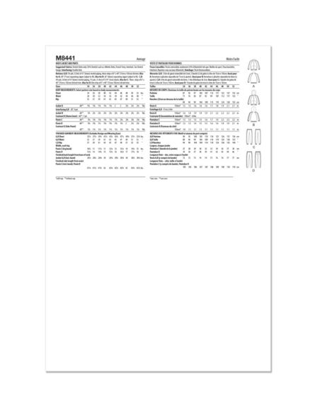 Patron McCall's 8441.AA - Veste et Pantalon
