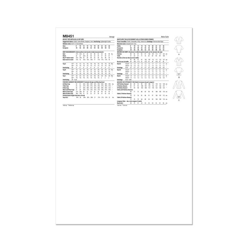 Patron McCall's 8451.K5 - Hauts