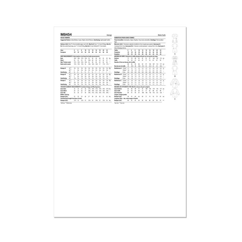 Patron McCall's 8454.D5 - Barboteuse