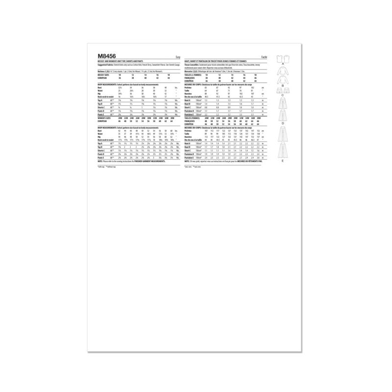 Patron McCall's 8456.M1 - Haut, shorts et pantalon