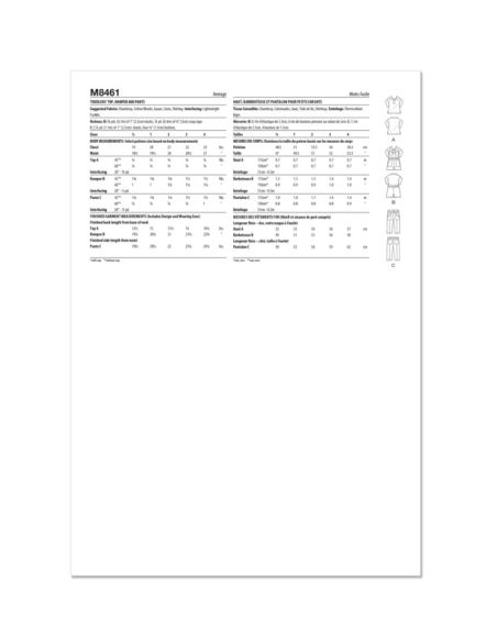 Patron McCall's 8461.A - Haut, barboteuse et pantalon