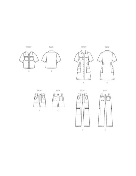 Patron McCall's 8462.A - Chemise, pantalon, short et robe