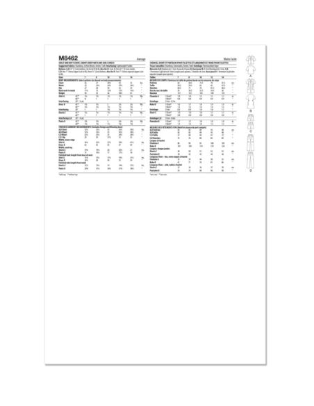 Patron McCall's 8462.A - Chemise, pantalon, short et robe