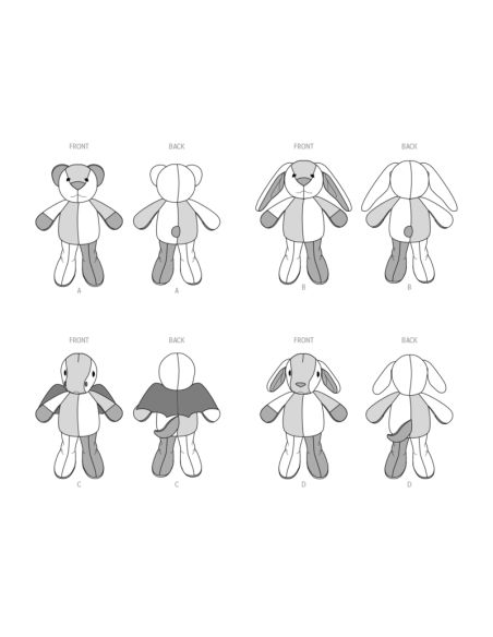 Patron McCall's 8470.OS - Animaux en peluche