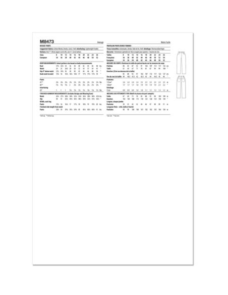 Patron McCall's 8473.K5 - Pantalons